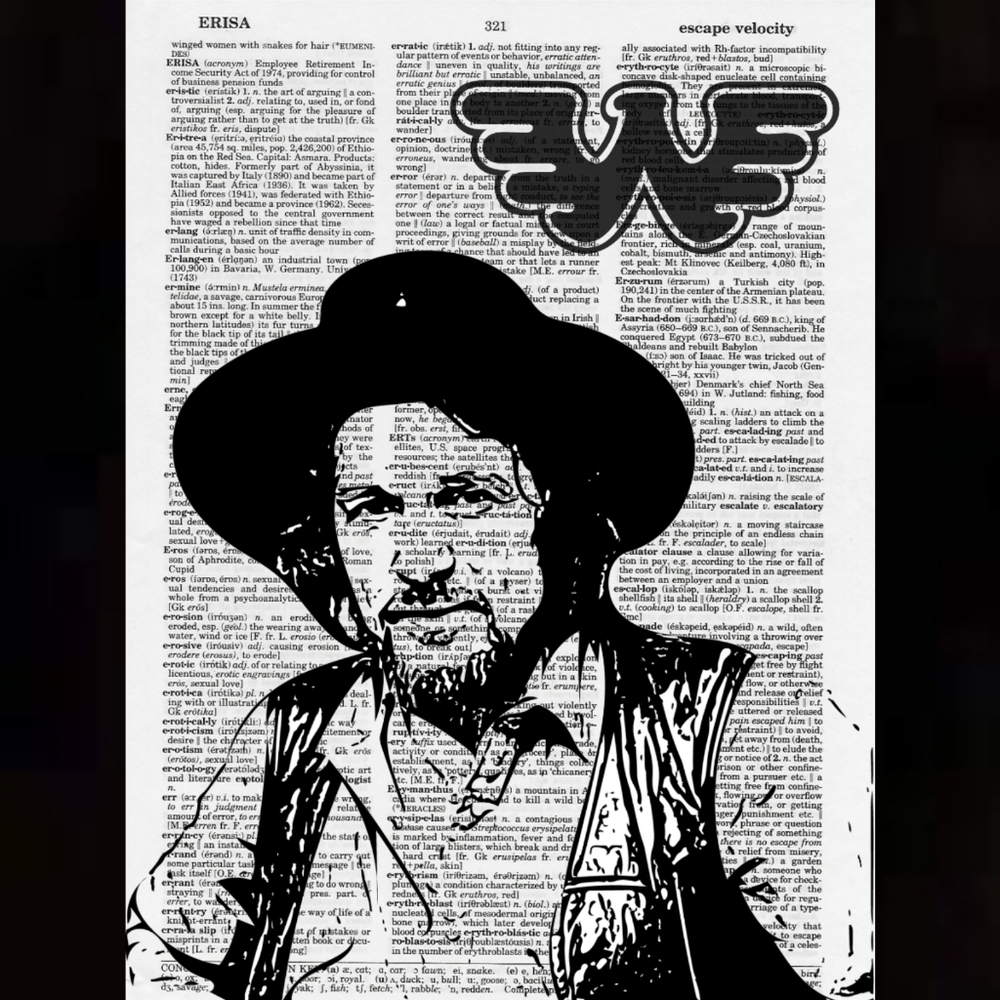Waylon Jennings Country Music Legend Dictionary Art Print